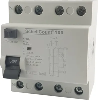 Produktbild von FI-Schutzschalter Allstromsensitiv Typ B 100A 300mA 4-polig Fehlerstromschutzschalter RCD