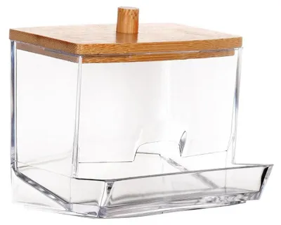 Zdjęcie produktu dla Pojemnik na waciki – pudełko do przechowywania – 9 × 7,3 × 9 cm