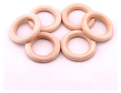 Produktbild von 20 Stück 3,5 cm Naturholz-Ringe aus Holz für DIY