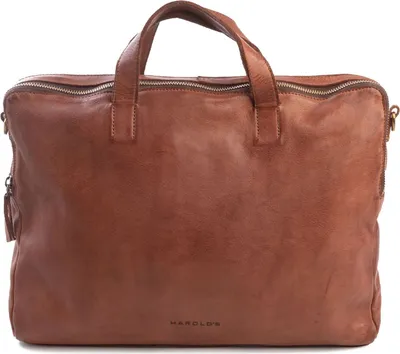Produktbild von HAROLD'S Leder Laptoptasche mit Laptopfach Submarine Notebookbag Carry Case Cognac braun