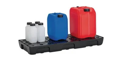 Produktbild von Regalwanne 21 l L976xB395xH95mm Polyethylen mit PE-Rost und Leckanzeiger
