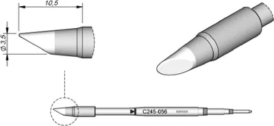Obrázek produktu pro JBC pájecí hrot řady C245, kulatý tvar, C245056/Ø 3,5 mm, zkosený, High Thermal C245056