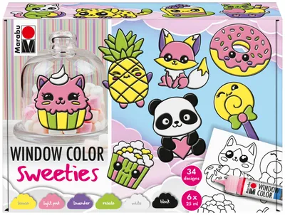 Image de Marabu 0406000000122 Marabu Window Color fun & fancy « Sweeties », 6 x 80 ml