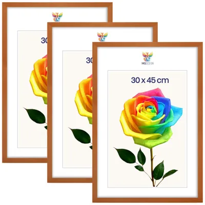 Produktbild von MG Design 3er Set Bilderrahmen Lackiert 30x45 cm - Posterrahmen Echtholz mit Acrylglas, stabile Wandaufhängung, hoch/quer