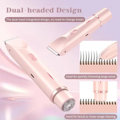 Produktbild von 2-in-1 Damen Bikini Trimmer USB Wiederaufladbarer Elektrorasierer für Nass Sanfte und schonende Haarentfernung Sanft & effektiv