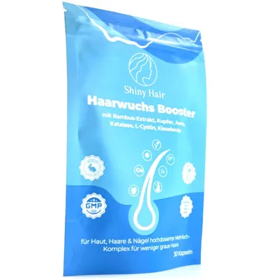 Produktbild von ShinyHair Haarwuchsbooster - Nahrungsergänzungsmittel gegen Haarausfall in den Wechseljahren - gegen graue Haare