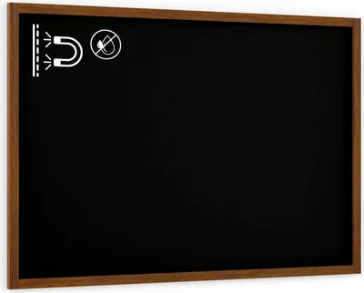Produktbild von Schwarze magnetische Kreidetafel mit Holzrahmen 150x100cm