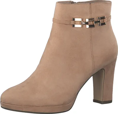 A single beige boot is shown against a white background.