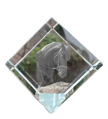Imagen del producto de Caballo Frisón I cubo de cristal con caballo Art-Dog