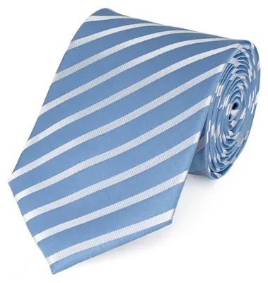 Produktbild von Fabio Farini - 1 Stück Herren Krawatte Blautöne - verschiedene Blaue Männer Schlips in 8cm Breit (8cm), Blau Weiß Streifen - Swedish Blue/Eastern Sky