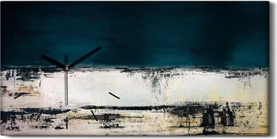 Produktbild von Leinwand Uhr Küche Wohnzimmer Bild Geräuschlos Kunstdruck 60x30 Abstrakte Kunst - schwarze Hände