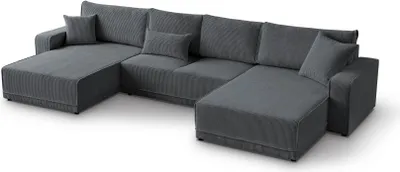Produktbild von Ecksofa PRIMO U Eckcouch (Dunkelgrau- Poso 34)