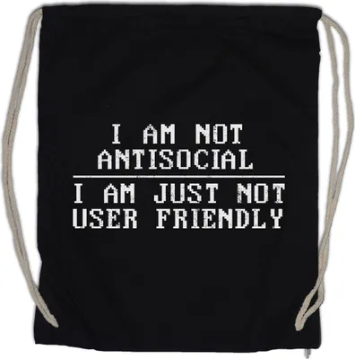 Produktbild von Urban Backwoods I'm Not Antisocial, Turnbeutel, Farbe: Schwarz