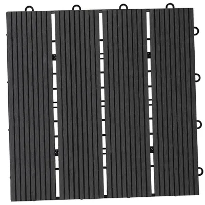 Immagine prodotto di ProGarden piastrelle per balcone | piastrelle per patio | piastrelle in plastica a incastro 30x30 cm 6 pezzi grigio