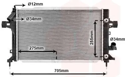Produktbild von VAN WEZEL 37002467 Kühler Wasserkühler Motorkühler für OPEL ZAFIRA B (A05) Astra H Caravan (A04) Astra H Schrägheck (A04) Astra H GTC (A04)