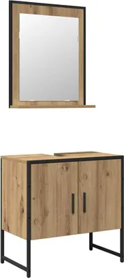 Image de Ensemble de mobilier de salle de bain avec porte 2 pcs Marron