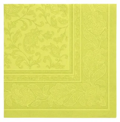 Produktbild von 250 Servietten "ROYAL Collection" 1/4-Falz 40 cm x 40 cm limonengrün "Ornaments"
