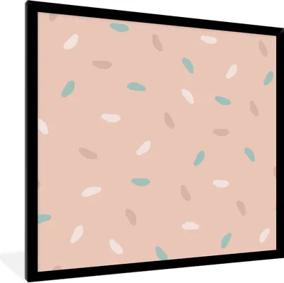 Produktbild von MuchoWow® Gerahmtes Poster Sommer - Muster - Pastell 40x40 cm - Poster mit Schwarzem Bilderrahmen Wandposter Rahmen Foto Bilder - Mit Rahmen - Wanddekoration Schlafzimmer