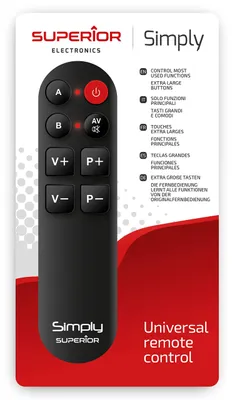Image de Télécommande Universelle Simplifiée à Grosses Touches 2 Appareils (copie Touches) - Mbg France