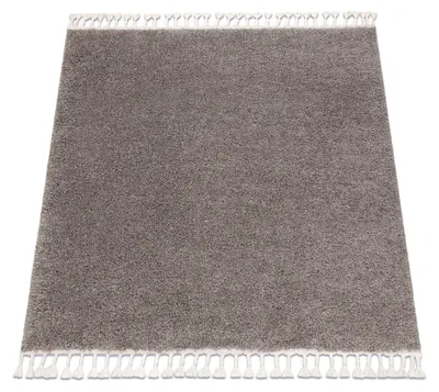 Image de Tapis BERBER carré 9000 marron Franges berbère marocain shaggy marron 160x160 cm