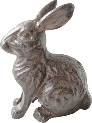 Produktbild von Dehner Dekofigur Hase, ca. 18.5 x 15 x 10.4 cm, Gusseisen, braun