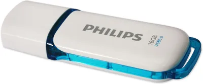 Produktbild von Philips USB-Flashlaufwerk FM16FD75B/10, 16 GB, USB Typ-A, 3.2 Gen 1 (3.1 Gen 1), Kappe, Blau, Weiß