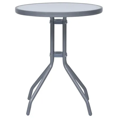 Immagine prodotto di vidaXL Tavolo da giardino grigio chiaro 60 cm acciaio e vetro