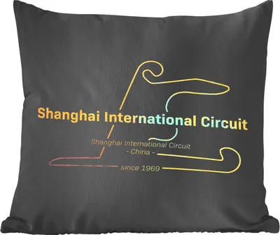 Produktbild von MuchoWow® Zierkissen Sofakissen Wohnzimmer Dekokissen 50x50 cm Formel 1 - China - Rennstrecke - Komfort - Sofakissen