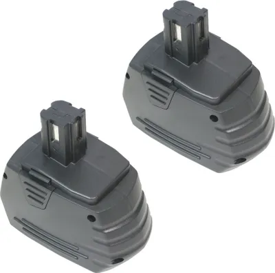 Two black battery packs are shown against a white background.