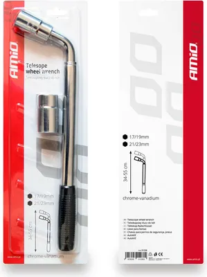 Produktbild von AMiO Radmutternschlüssel radschlüssel 01038 Chrom-Vanadium-Stahl Blisterpack