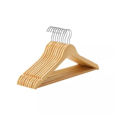 Zdjęcie produktu dla In And OutdoorMatch Wieszak Verdie - 10 sztuk - Antypoślizgowy - Wieszak na spodnie - Oszczędność miejsca - 44,5 x 23 x 1,2 cm - Drewno
