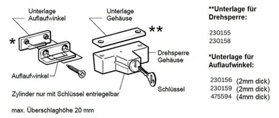 Produktbild von Roto Drehsperre mit Zylinder weiß beschichtet M811A1 230153