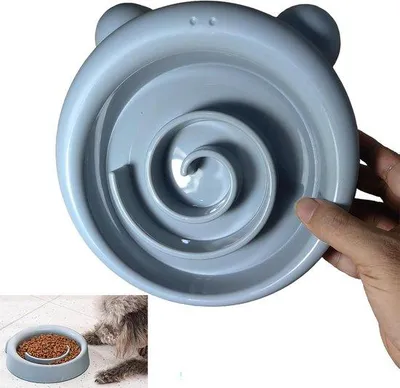 Obrázok produktu pre Pomalá miska na krmivo, modrá, protišmyková, pre psov