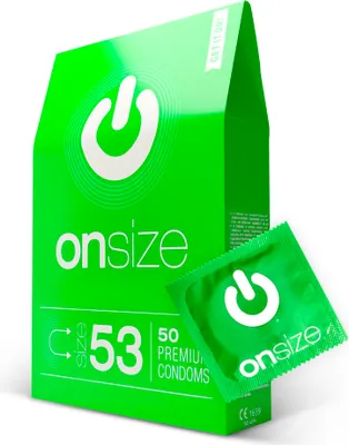 Produktbild von ON) ONsize Kondome I 53 mm Breite I 50 Stück I dünne 0,07 mm Wandstärke I Premium hauchzart I vegan I for Men