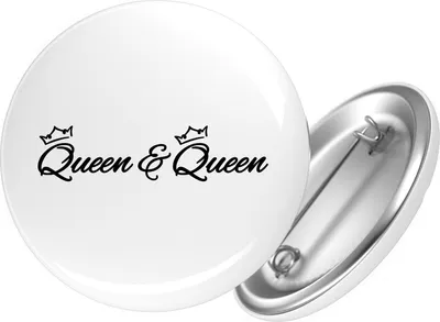 Produktbild von Huuraa Button Queen & Queen Krone 25mm rund mit Sicherheitsnadel Ansteckbutton Geschenkidee