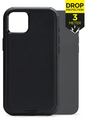 Image de Coque rigide Mobilize Defender pour iPhone 15 Plus, résistante aux chocs - Noir