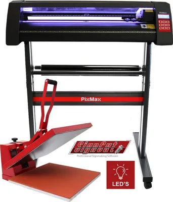 Produktbild von Vinyl Schneideplotter mit LED Folienplotter Schneideplotter Plotter inklusive 3 x Roland-Messer 50cm Transferpresse SignCut Software