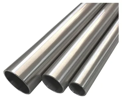 Produktbild von Edelstahlrohr mit einem Durchmesser von 42,4 x 2,0 mm (1 1/2 Zoll) aus V2A, geschliffen K240, 1,0 m lang