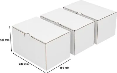 Produktbild von Karton 330 x 150 x 135 mm WEISS 10 Stück Kartonbox Größe B