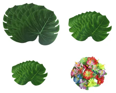 Image de Elzusha - Décoration de 60 feuilles de palmier - Décorations pour une fête hawaïenne