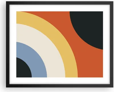 Produktbild von Gerahmtes Poster - Schwarzer Rahmen - Abstraktion die Farben Radius - 50x40 cm - Wand Bild - Wanddeko - Wandbilder - Wandposter - Bilderrahmen - Bilder - Kunstdruck - Wandbild - P2BAA50x40-4267