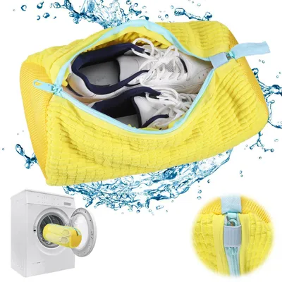 Produktbild von Schuhwaschbeutel für Waschmaschine, Sneaker Wäschenetz, Gelb, 1 Stück