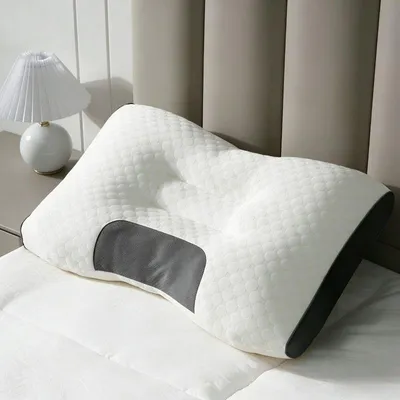 Produktbild von 1 Stück weiches Massage-Nackenkissen zum Schlafen, verstellbares ergonomisches Konturstützkissen, hochwertiger Kissenkern, abnehmbarer Bezug