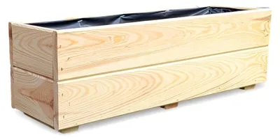 Obrázok produktu pre Kvetináč 60 cm - Impregnované smrekové drevo - Kvetináč s fóliou - S odvodňovacím systémom - Zmontovaný - Vhodný na balkón, záhradu alebo terasu