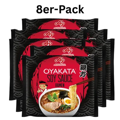 Produktbild von 8er-Pack Ajinomoto OYAKATA Instantnudeln Ramen Sojasauce 83g