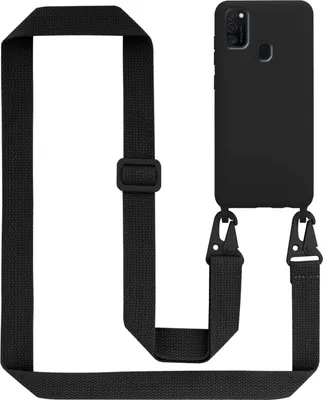 Obrázek produktu pro Cadorabo Ochranné pouzdro pro Samsung Galaxy M21 / M30s Case v černé barvě Pouzdro na mobilní telefon s řetízkem Délka nastavitelného pásku na šňůru