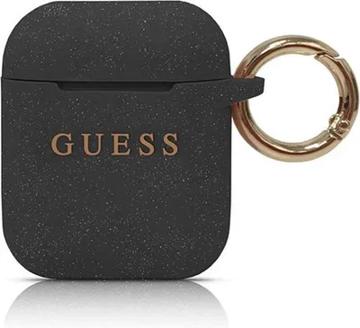 Obrázok produktu pre Guess Guaccsilglbk Obal Na Airpods Black/Black Silicone Glitter
