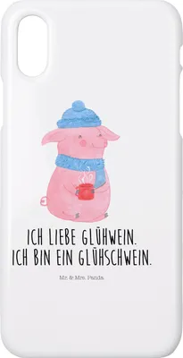 Produktbild von Mr. & Mrs. Panda Iphone 10 Handyhülle Schwein Glühwein - Weiß - Geschenk, Hülle, Cover, Punsch, Weihnachtsmarkt, X, Handy, Glühschwein, Weihnachten