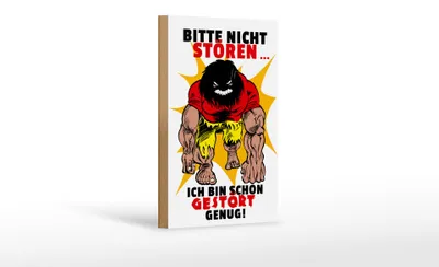 Produktbild von Holzschild Spruch 12x18cm Nicht stören bin gestört genug