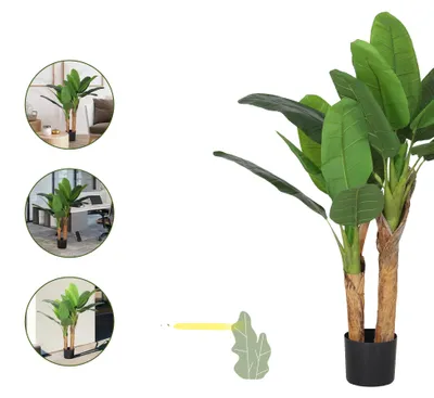 Immagine prodotto di Albero di banano artificiale, 15 foglie, per interni, stile albero, decorazione d'interni, materiale resistente